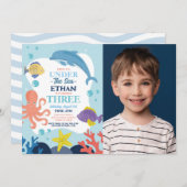 Onder De Zee DRIE Oceaan Dolfijn Octopus 3 Foto Kaart (Voorkant / Achterkant)