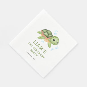 Onder de zee eerste verjaardag papier  servet