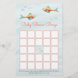 Onder de Zee Fish Theme Baby shower Bingo Kaart