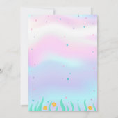 Onder De Zee, Flamingo Holografische Baby Shower Kaart (Achterkant)