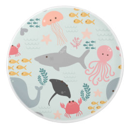 Onder de Zee Friends Pattern keramische knop