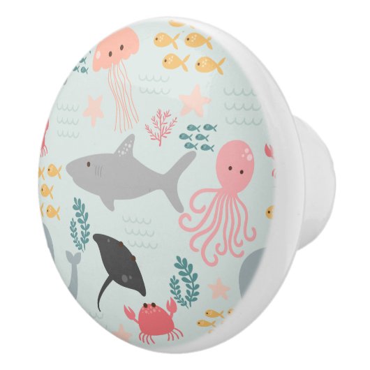 Onder de Zee Friends Pattern keramische knop (Rechts)