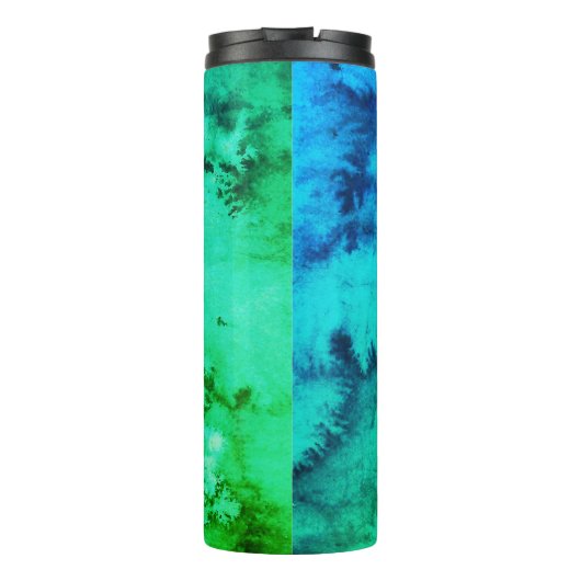 Onder de zee geïsoleerde tumbler blauwe waterverf thermosbeker (Achterkant)