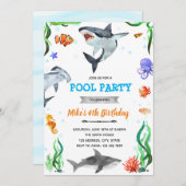 Onder de zee haai douche verjaardag kaart (Voorkant / Achterkant)