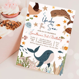Onder de zee Haai Schildpad Zeeleven Verjaardag Kaart