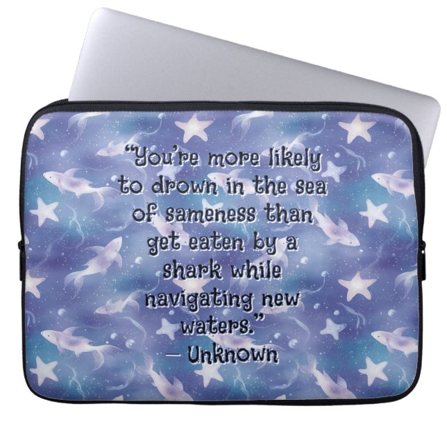 Onder De Zee; Haaien Laptop Sleeve (Voorkant)