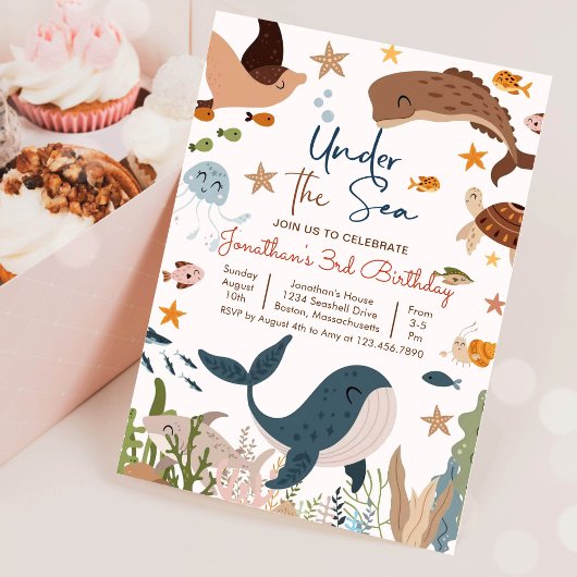 Onder de zee Haaienschildpad Zeeleven Verjaardag Kaart