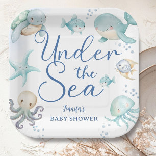 Onder De Zee Jongen Ocean Baby Shower Papieren Bordje