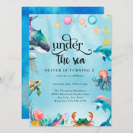 Onder de Zee Kaart (Voorkant / Achterkant)