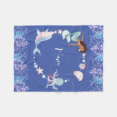 Onder de zee kids aangepaste naam fleece deken (Voorkant (Horizontaal))
