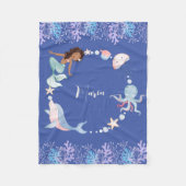 Onder de zee kids aangepaste naam fleece deken (Voorkant)