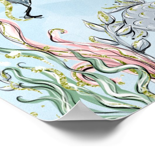 Onder de Zee-kinderkamerposter Poster (Hoek)