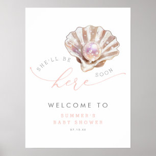 Onder de zee Kleine Parel Baby Shower Welkom Poster