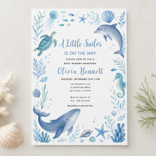 Onder de Zee Kleine Zeiler Baby Shower Kaart