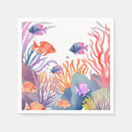 Onder de Zee Koraalrif Aquarel  Servet