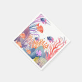 Onder de Zee Koraalrif Aquarel Servet (Hoek)