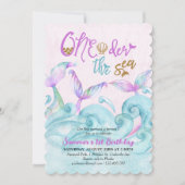 Onder de Zee Little Mermaid 1e Verjaardag Kaart (Voorkant)