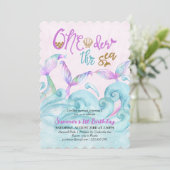 Onder de Zee Little Mermaid 1e Verjaardag Kaart (Staand voorkant)