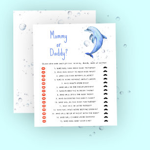 Onder de zee - mama of papa baby shower spel