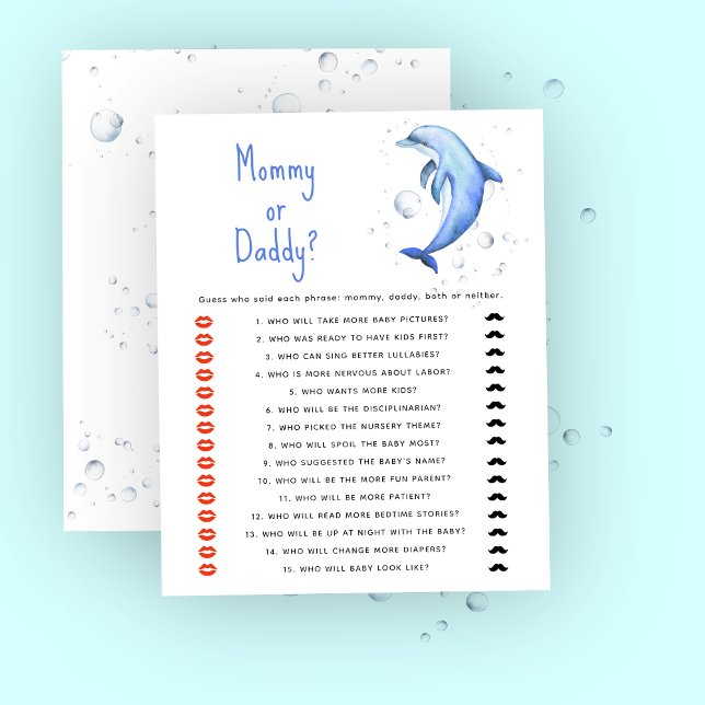 Onder de zee - mama of papa baby shower spel (Creator heeft geüpload)