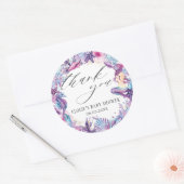 Onder de zee Meermin Baby Shower Paars Turquoise Ronde Sticker (Envelop)