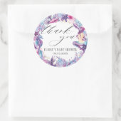 Onder de zee Meermin Baby Shower Paars Turquoise Ronde Sticker (Tas)