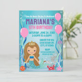 Onder De Zee Meermin Prinses (goud/licht) Kaart (Staand voorkant)