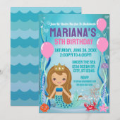 Onder De Zee Meermin Prinses (goud/licht) Kaart (Voorkant / Achterkant)