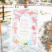 Onder de zee meisjes 1e verjaardag welkom poster