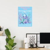Onder de Zee - Meisjes Verjaardags Poster Bewerkba (Thuiskantoor)