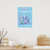 Onder de Zee - Meisjes Verjaardags Poster Bewerkba (Keuken)