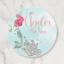 Onder de Zee Mermaid Birthday Waterverf Bedankjes Labels