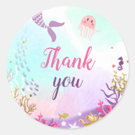 Onder de Zee Mermaid Sticker Cupcake Topper Roze