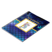 Onder de zee met zeepaardje eenhoorn voeg initiaal notitieboek (Linkerzijde)