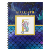 Onder de zee met zeepaardje eenhoorn voeg initiaal notitieboek (Voorkant)