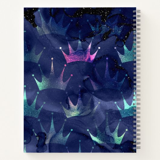 Onder de zee met zeepaardje eenhoorn voeg initiaal notitieboek (Achterkant)