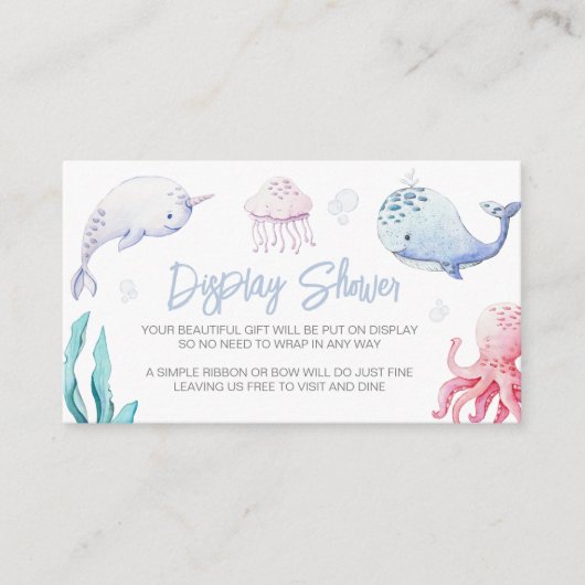 Onder de Zee Nautical Display Shower Informatiekaartje (Voorkant)