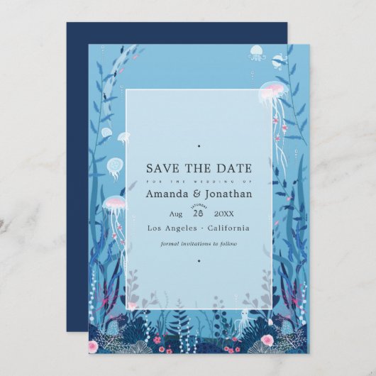 Onder de Zee Nautical Wedding Photo Save the Data Save The Date (Voorkant / Achterkant)