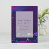 Onder de Zee Nautical Wedding Photo Save The Date (Staand voorkant)