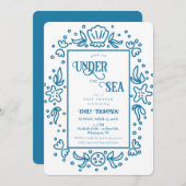 Onder de Zee Nautilische Oceaangeboorte Baby Showe Kaart (Voorkant / Achterkant)