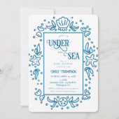 Onder de Zee Nautilische Oceaangeboorte Baby Showe Kaart (Voorkant)