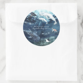 Onder de Zee | Oceaan Baby Shower Ronde Sticker