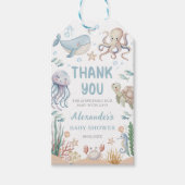 Onder De Zee Oceaan Dieren Baby Shower Cadeaulabel (Voorkant)