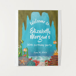 Onder de Zee Oceaan Grot Verjaardag Bord Tapijt Wandkleed