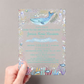 Onder De Zee | Oceaan Thema Baby Shower Acryl Uitnodigingen (Insitu (Draagbaar))
