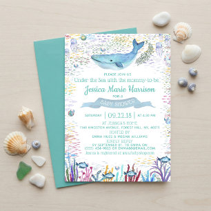 Onder De Zee   Oceaan Thema Baby Shower Kaart