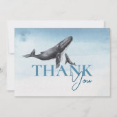 Onder De Zee Oceaan Walvis Plat Babyshower Bedankkaart (Voorkant)