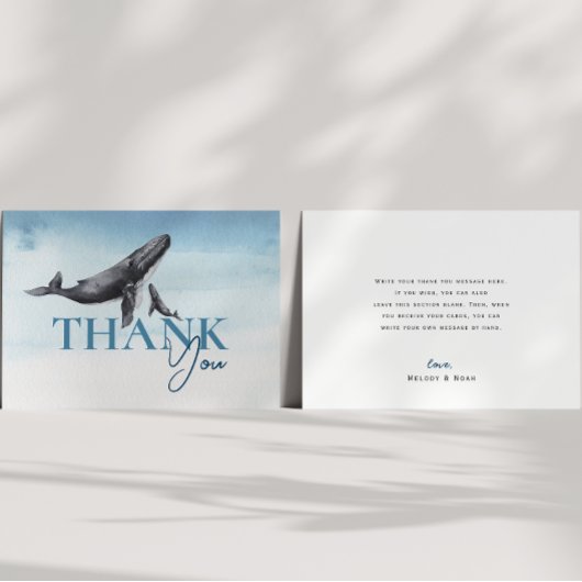 Onder De Zee Oceaan Walvis Vlakke Baby Shower Bedankkaart