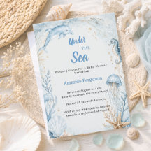 Onder de zee oceaanblauwe jongen Baby Shower