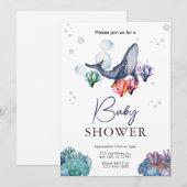 Onder de zee oceaankleur Baby Shower Uitnodiging (Voorkant / Achterkant)